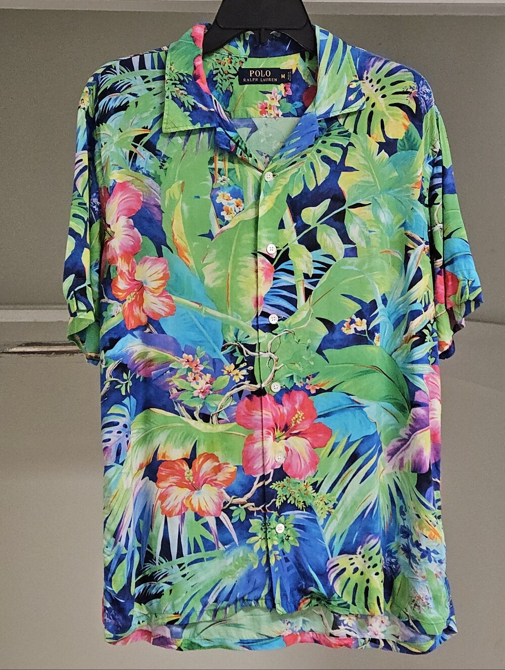 POLO RALPH LAUREN TROPICAL FLORAL PRINT BUTTON UP SHIRT MEDIUM